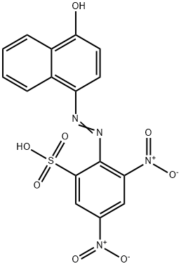 2-[(4-hydroxy-1-naphthyl)azo]-3,5-dinitrobenzenesulphonic acid 结构式