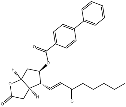 (3AR,4R,5R,6AS)-六氢-2-氧代-4-[(1E)-3-氧代-1-辛烯基]-2H-环戊并[B]呋喃-5-基 [1,1'-联苯]-4-甲酸酯 结构式