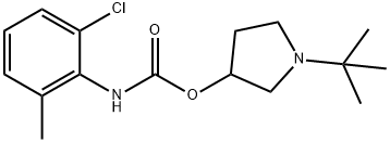 N-(2-Chloro-6-methylphenyl)carbamic acid 1-tert-butyl-3-pyrrolidinyl ester 结构式