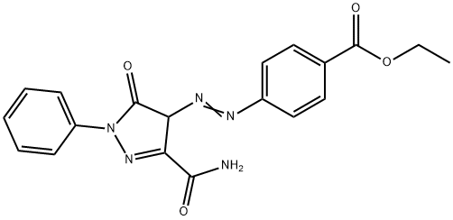ethyl 4-[[3-(aminocarbonyl)-4,5-dihydro-5-oxo-1-phenyl-1H-pyrazol-4-yl]azo]benzoate 结构式
