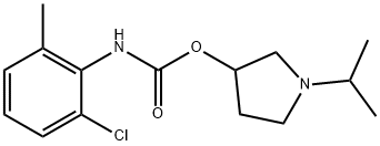N-(2-Chloro-6-methylphenyl)carbamic acid 1-isopropyl-3-pyrrolidinyl ester 结构式