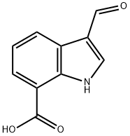 3-甲酰基-1H-吲哚-7-羧酸 结构式