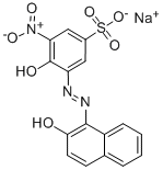 sodium 4-hydroxy-3-[(2-hydroxy-1-naphthyl)azo]-5-nitrobenzenesulphonate 结构式