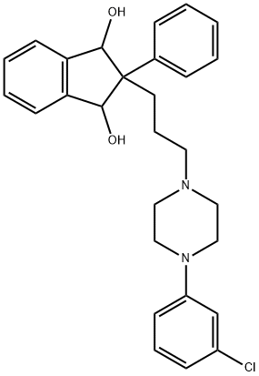 2-[3-[4-(m-Chlorophenyl)-1-piperazinyl]propyl]-2-phenyl-1,3-indanediol 结构式