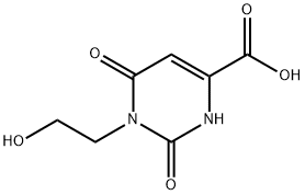 1,2,3,6-tetrahydro-1-(2-hydroxyethyl)-2,6-dioxopyrimidine-4-carboxylic acid 结构式