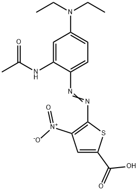 2-Thiophenecarboxylic  acid,  5-[[2-(acetylamino)-4-(diethylamino)phenyl]azo]-4-nitro-  (9CI) 结构式