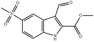 METHYL 3-FORMYL-5-METHANESULFONYL-1H-INDOLE-2-CARBOXYLATE 结构式