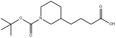 1-叔丁氧羰基-3-哌啶丁酸 结构式