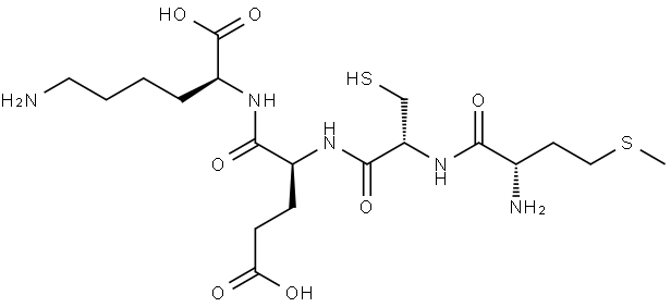 H-MET-CYS-GLU-LYS-OH 结构式