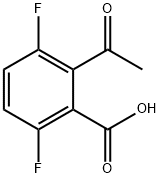2-乙酰基-3,6-二氟苯甲 酸 结构式