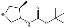 2-甲基-2-丙基[(3S,4R)-4-甲基-3-吡咯烷基]氨基甲酸酯 结构式