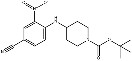 TERT-BUTYL 4-(4-CYANO-2-NITROPHENYLAMINO)PIPERIDINE-1-CARBOXYLATE 结构式