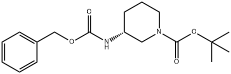 (3R)-3-苄氧羰基氨基哌啶-1-甲酸叔丁酯 结构式