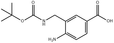 4-AMINO-3-(BOC-AMINOMETHYL)-BENZOIC ACID 结构式