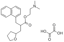 alpha-(1-Naphthylmethyl)tetrahydro-2-furanpropionic acid 2-(dimethylam ino)ethyl ester oxalate 结构式