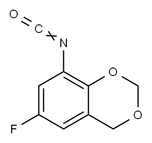6-氟-1H-1,3-苯并二氧(杂)芑-8-基异氰酸酯 结构式