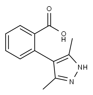 2-(3,5-二甲基-吡唑-4-基)苯甲酸 结构式