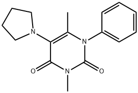 3,6-Dimethyl-1-phenyl-5-(1-pyrrolidinyl)pyrimidine-2,4(1H,3H)-dione 结构式