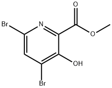 4,6-Dibromo-3-hydroxypyridine-2-carboxylic acid methyl ester 结构式
