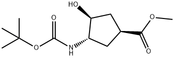 (1S,2S,4S)-N-1-氨基-2-羟基环戊烷-4-羧酸甲酯 结构式