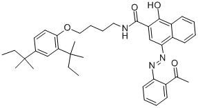 4-[(2-acetylphenyl)azo]-N-[4-[2,4-bis(1,1-dimethylpropyl)phenoxy]butyl]-1-hydroxynaphthalene-2-carboxamide 结构式