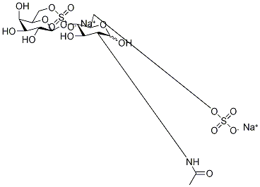 2-乙酰氨基-2-脱氧-4-O-(6-磺基B-D吡喃半乳糖基)-6-磺基 - D-D-吡喃葡萄糖 结构式