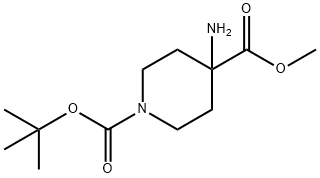 1-BOC-4-氨基哌啶-4-甲酸甲酯 结构式