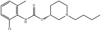 N-(2-Chloro-6-methylphenyl)carbamic acid [3R,(+)]-1-butyl-3-piperidinyl ester 结构式