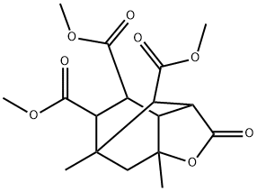 Octahydro-6,7a-dimethyl-2-oxo-3,6-methanobenzofuran-4,5,8-tricarboxylic acid trimethyl ester 结构式