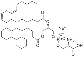 1-STEAROYL-2-LINOLEOYL-SN-GLYCERO-3-PHOSPHO-L-SERINE (SODIUM SALT);18:0-18:2 PS 结构式