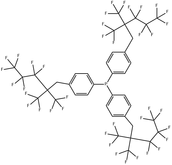 三[4-(3,3,4,4,5,5,5-七氟-2,2-二(三氟甲基)戊基)苯基]磷化氢 结构式