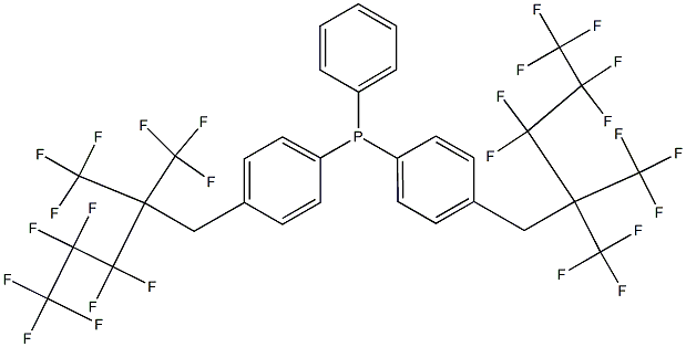 二[4-(2,2-二-(三氟甲基)-1H,1H,2H,2H-全氟苯基)苯基]苯基膦 结构式