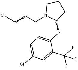 1-[(E)-3-chloroprop-2-enyl]-N-[4-chloro-2-(trifluoromethyl)phenyl]pyrr olidin-2-imine 结构式