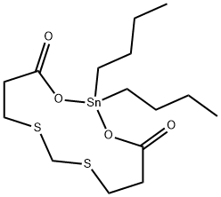 2,2-Dibutyl-1,3-dioxa-7,9-dithia-2-stannacyclododecane-4,12-dione 结构式