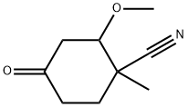 Cyclohexanecarbonitrile, 2-methoxy-1-methyl-4-oxo- (9CI) 结构式