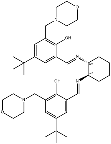 2,2′-[(1R,2R)-(–)-1,2-环己二基双((E)-(次氮基次甲基))]双[4-(叔丁基)-6-(4-吗啉基甲基)苯酚] 结构式