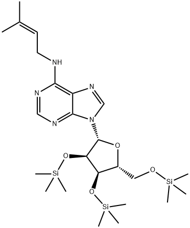 N-(3-Methyl-2-butenyl)-2'-O,3'-O,5'-O-tris(trimethylsilyl)adenosine 结构式