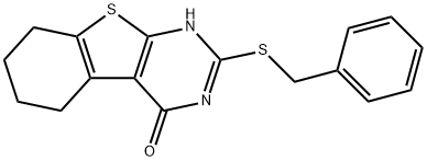 2-(BENZYLTHIO)-5,6,7,8-TETRAHYDRO-[1]-BENZOTHIENO[2,3-D]PYRIMIDIN-4(1H)-ONE 结构式