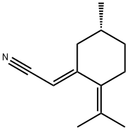 Acetonitrile, [(5R)-5-methyl-2-(1-methylethylidene)cyclohexylidene]-, (2E)- (9CI) 结构式
