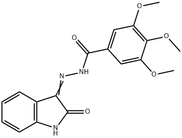 3,4,5-trimethoxy-N'-(2-oxo-1,2-dihydro-3H-indol-3-yliden)benzenecarbohydrazide 结构式
