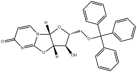 2,2'-ANHYDRO-1-(5'-O-TRIPHENYLMETHYL-BETA-D-ARABINOFURANOSYL)-URACIL 结构式