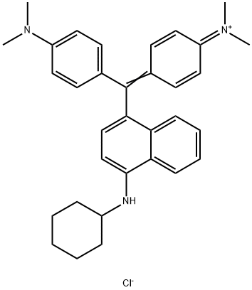 [4-[alpha-[4-(cyclohexylamino)-1-naphthyl]-p-(dimethylamino)benzylidene]-2,5-cyclohexadien-1-ylidene]dimethylammonium chloride  结构式