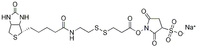 1-[3-[[2-[[5-[(3AS,4S,6AR)-六氢-2-氧代-1H-噻吩并[3,4-D]咪唑-4-基]-1-氧代戊基]氨基]乙基]二硫基]-1-氧代丙氧基]-2,5-二氧代-3-吡咯烷磺酸钠 结构式