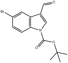 5-BROMO-3-FORMYLINDOLE-1-CARBOXYLIC ACID TERT-BUTYL ESTER 结构式