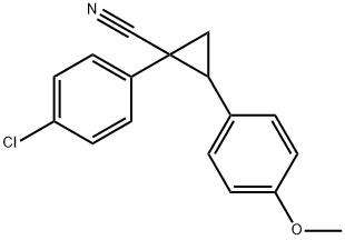 1-(p-Chlorophenyl)-2-(p-methoxyphenyl)cyclopropanecarbonitrile 结构式