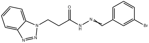 3-(1H-1,2,3-benzotriazol-1-yl)-N'-(3-bromobenzylidene)propanohydrazide 结构式