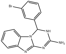 4-(3-溴苯基)-1,4-二氢[1,3,5]三嗪并[1,2-A]苯并咪唑-2-胺 结构式