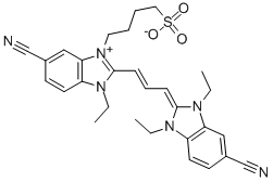 5,5-二氰基-3-(4-磺丁基)-1,1,3-三乙基咪唑羰花青内胺盐 结构式