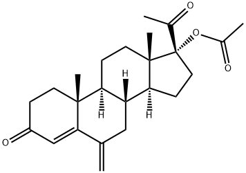 6-亚甲基孕甾-4-烯-17Α-醇-3,20-二酮-17-醋酸酯 结构式