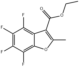 乙基4,5,6,7-四氟-2-甲基苯并[B]呋喃-3-甲酯 结构式